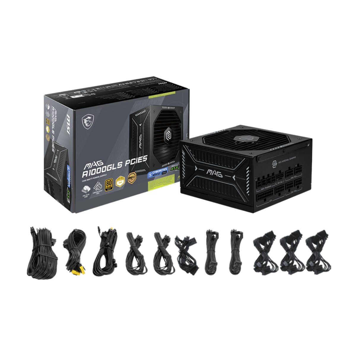 ⁦MSI MAG A1000GL PCIE 5 Gaming Power Supply⁩ - الصورة ⁦3⁩