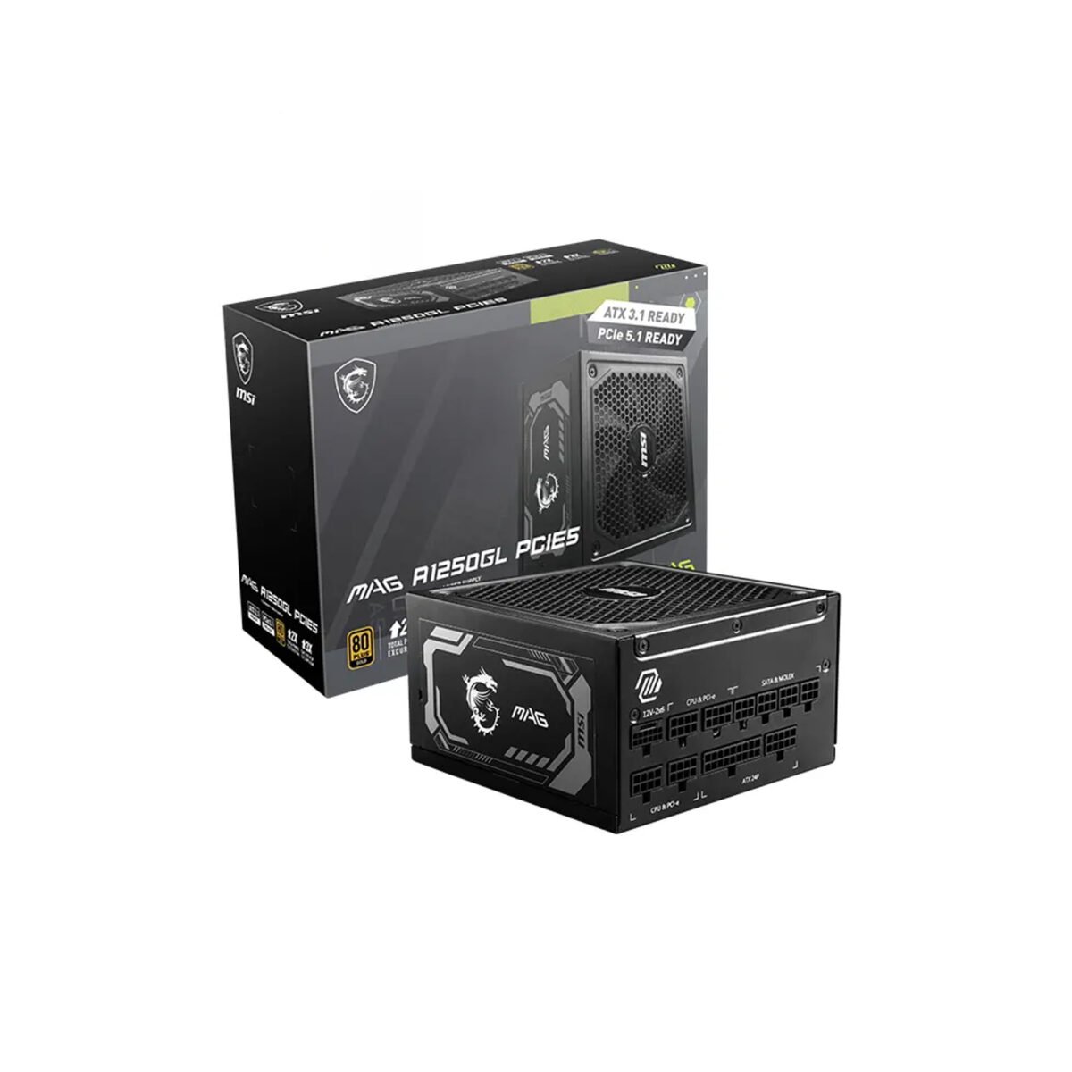 ⁦MSI MAG A1250GL Power Supply 1250W⁩ - الصورة ⁦1⁩