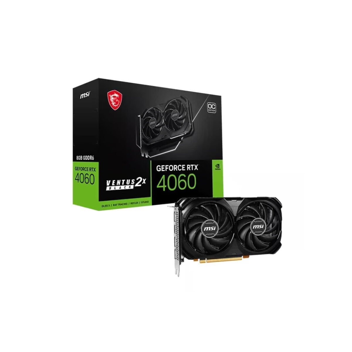 ⁦Msi RTX 4060 Ventus 2X Black 8Gb OC Edition Graphic Card⁩ - الصورة ⁦1⁩