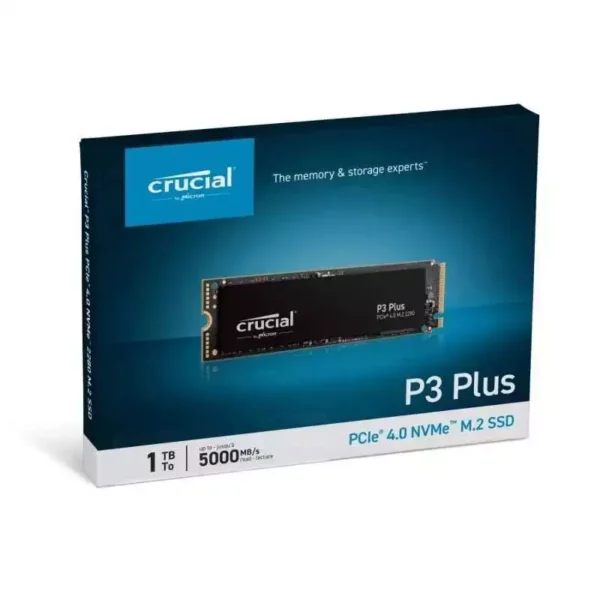 هارد SSD داخلي P3 Plus سعة 1 تيرابايت سلسلة CT1000P3PSSD8 بتقنية 3D NAND ذاكرة مستديمة NVMe منفذ PCIe M.2 من كروشال
