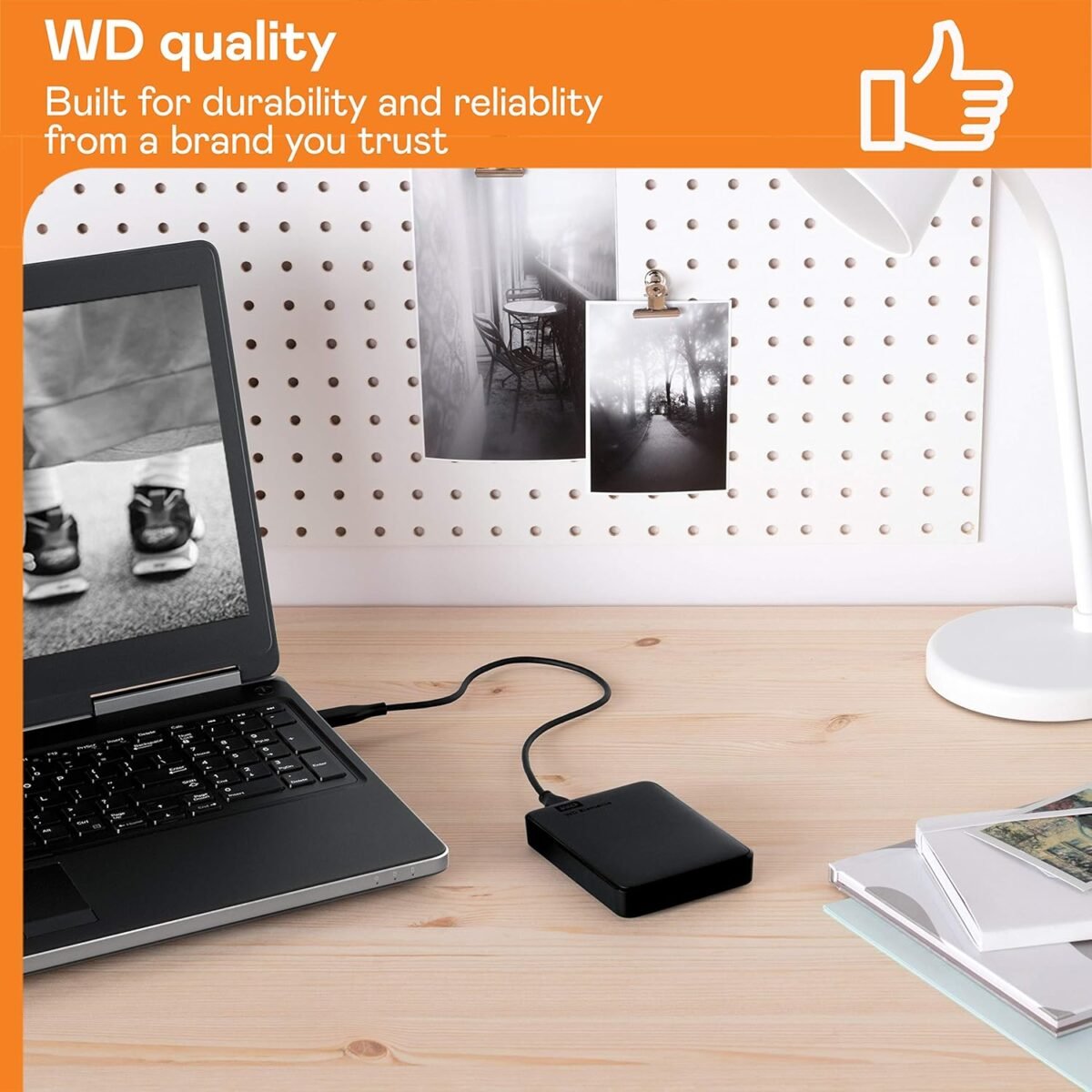 ⁦ويسترن ديجيتال قرص صلب خارجي محمول 1.5 تيرابايت من اليمنتس لنظام ويندوز، USB 3.2 الجيل الاول/USB 3.0 للكمبيوتر وماك جاهز للتوصيل والتشغيل - WDBU6Y0015BBK-WESN⁩ - الصورة ⁦3⁩