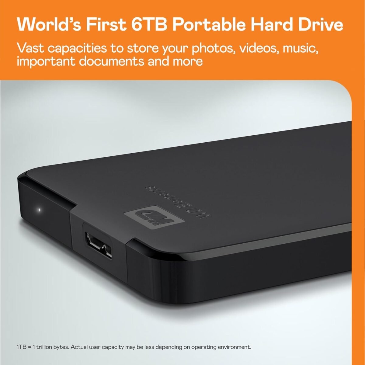 ⁦ويسترن ديجيتال قرص صلب خارجي محمول 1.5 تيرابايت من اليمنتس لنظام ويندوز، USB 3.2 الجيل الاول/USB 3.0 للكمبيوتر وماك جاهز للتوصيل والتشغيل - WDBU6Y0015BBK-WESN⁩ - الصورة ⁦4⁩
