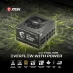 ⁦MSI مزود طاقة للالعاب A750GL بمنفذ PCIE 5.1 وATX 3.1 من ماج - وحدات كاملة - 80 بلس جولد معتمد 750 واط - حجم صغير - وحدة امداد طاقة ايه تي اكس⁩ - الصورة ⁦2⁩