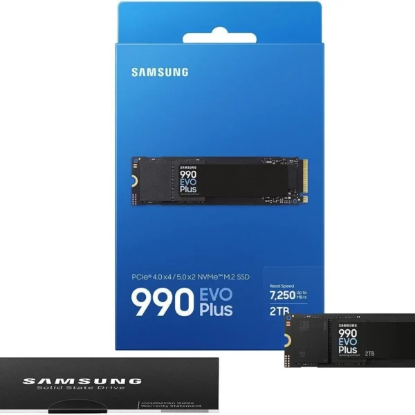 سامسونج 990 ايفو  بلس NVMe M.2 SSD 2TB منفذ الملحقات الإضافية السريع 4.0×4 / 5.0 ×2 ذاكرة مستديمة