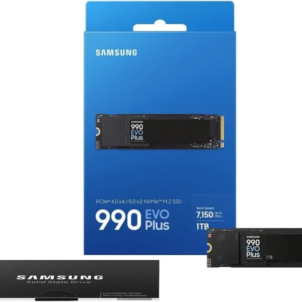 سامسونج MZ-V9S1T0BW 990 ايفو بلس SSD داخلي 1TB PCIe الجيل 4.0 ×4 / 5.0 ×2 ذاكرة مستديمة 2.0 مصممة للاعبين المحترفين والكاجوال، متوافقة مع الكمبيوتر