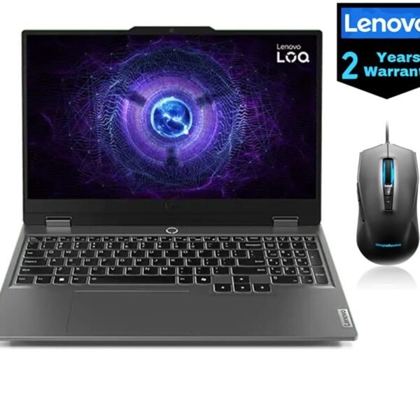 Lenovo LOQ 15IAX9 83DV012AED – Core i5-13450HX – RTX 3050 6GB – 16GB DDR5 – 512GB SSD – 15.6" FHD 144Hz 100% sRGB – AI Gaming Laptop – DOS + Gaming Mouse – 2Y Warranty