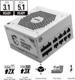 مزود طاقة ايه تي اكس معياري بالكامل 850 وات - ماج A850GL PCIE5 أبيض من ام اس اي - (اكتيف بي اف سي/80 بلس جولد) - Image 4